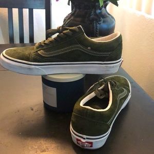 Vans worn once Olive green suede